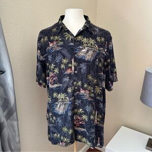 Batik Bay Men's Cruise Boat Hawaiian Palm Tree Tropical Shirt